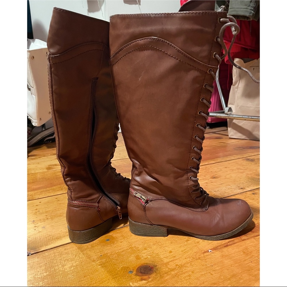 knee high leather boots